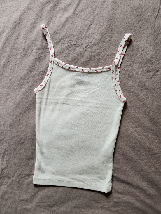 Harlow Tops - Harlow Cherry Patterned Ribbed Tank Top - Size Small